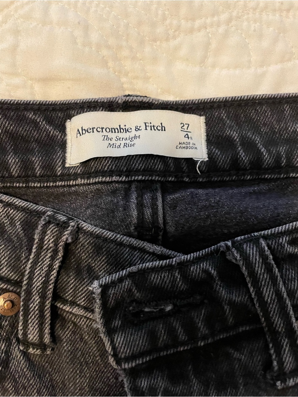 A&F mid rise straight jeans